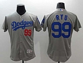 Los Angeles Dodgers #99 Hyun-Jin Ryu Gray 2016 Flexbase Authentic Collection Stitched Jersey,baseball caps,new era cap wholesale,wholesale hats
